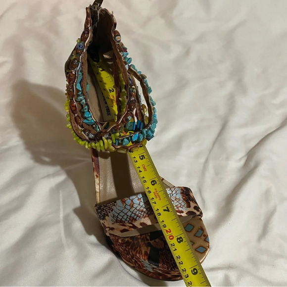Zigi New York Bohemian Beaded floral sexy high heels platform  sandals size 9 - Picture 9 of 9
